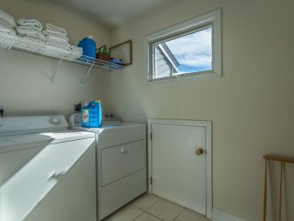 Full laundry room off master bedroom. We supply the detergent!