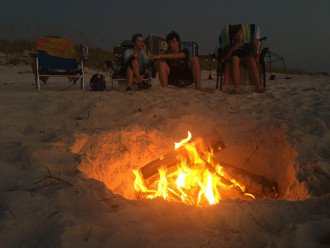 Family Bonfire on the Beach