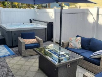 Your hot tub and fire pit area