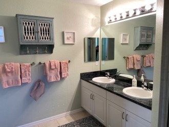 Double Sinks and Large shower in oversized Master En-Suite Bathroom