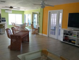 Large living , kitchen and dining area