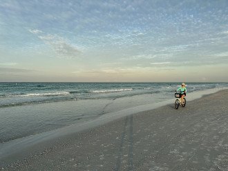 Bike to town along the beach