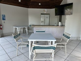 Pool cabana for outside dining