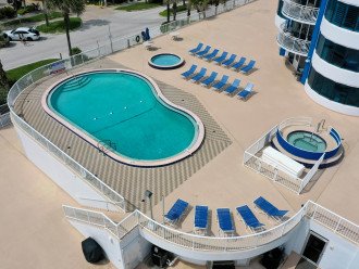 Pool Deck & Hot Tub from the air