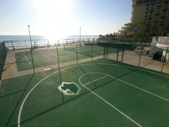 Tennis/Pickle Ball with Basket Ball on Ocean Deck