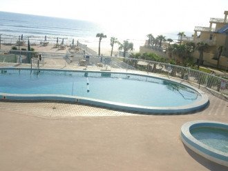 Pool & Kiddie Pool with view of sunning area on Ocean Deck