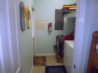 Ground floor laundry room with storage rack for our beach gear
