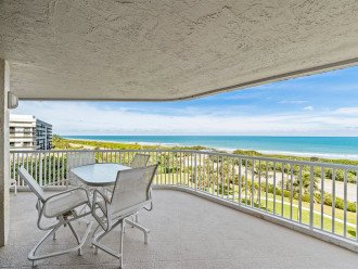 Dine with view of the Atlantic on spacious balcony with lounge chairs as well.