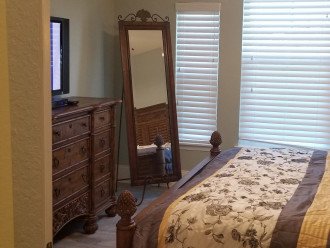 Guest Bedroom TV, Dresser and Full length mirror