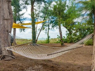 Hammock big enough for two. The Gulf breeze will put you to sleep!