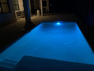 LED multi color pool lighting and sundeck