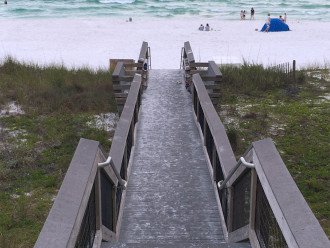 Walkway from beach entrance down to the sand.