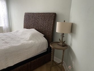 Queen bed in guest room