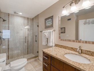 Jack & Jill bath has entrances from master bedroom and living room