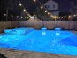 Extra LED lights over the pool for night time swim & spa