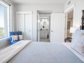 Guest Bedroom #2, Queen bed, Gulf views, en suite bathroom entrance, Smart TV