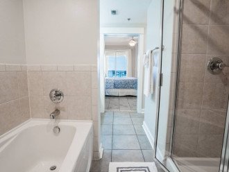 Master bath, double vanity, separate soaker tub and shower