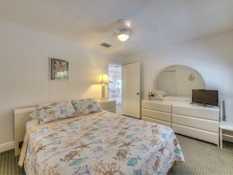 Bedroom with Carpet at Fort Myers Beach Rentals Gulf Front