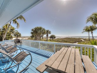 Patio with Ample Seating at Fort Myers Beach Rentals Gulf Front