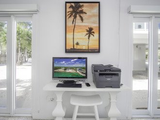 A workstation and printer/scanner for your use