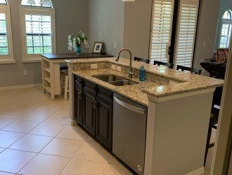 Open Concept Counter Height Kitchen Island with Seating