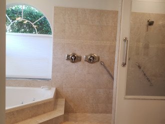 Master Bath with Jetted - Deep Soaking Tub and Huge Tiled Walk in Shower -