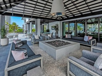 Kalea Bay Club Firepit adjacent to Indoor and Outdoor Dining