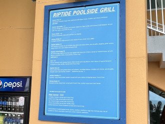 Poolside menu (Seasonal, Prices may change)