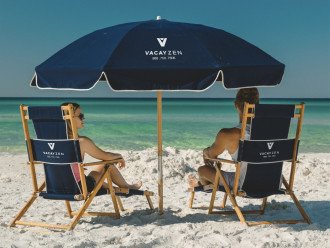Two beach set ups provided (4 chairs plus 2 umbrellas) 10% discount code if you would like to purchase additional sets. Beach Set up service for Blissful Stay 30A provided exclusively at the Ed Walline public access point only.