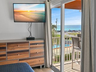 Breathtaking view of the ocean from the primary bedroom will you enjoy coffee from bed or the patio ... decisions decisions! You'll love waking up to this view!