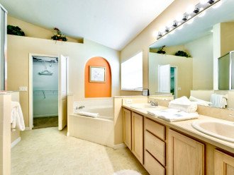 Walk in shower and large bath tub
