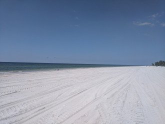 White sand beach as far as you can see