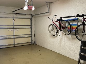 Attached garage with bikes to get you around the amenities of River Hall