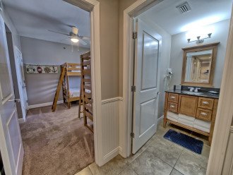 Bunk Room with Guest Bathroom in View