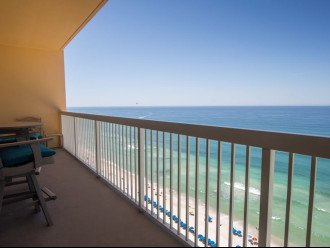 Fabulous view east from your balcony & new high top patio furniture