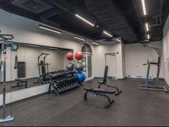 Barbell & weights section of the Exercise room