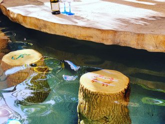 Bar stools in the pool!