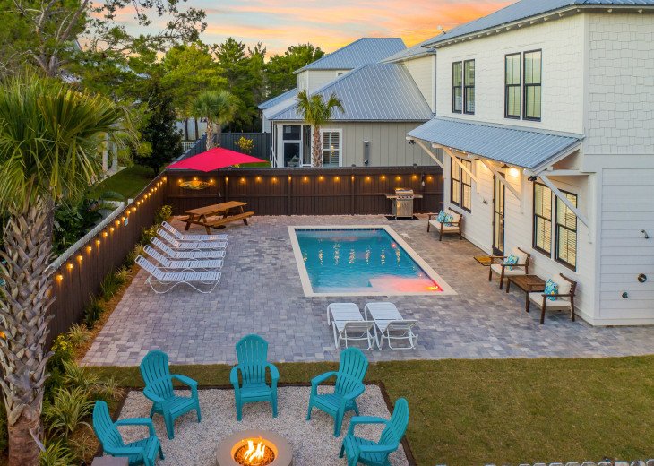Welcome to your dream vacation home in Miramar Beach, Florida! Enjoy the spacious 6 bedroom, 6 bath house with a private outdoor pool, firepit, and kids arcade.