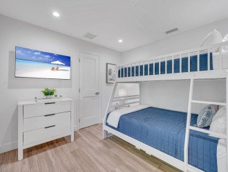 The fourth guest room features a Bunkbed. Full size on the bottom and Twin on top. Great fun to be had by kids!