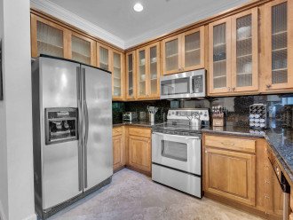 The kitchen has modern, recently updated appliances and plenty of counter space.