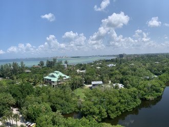 view of the lagoon and Gulf from top floor