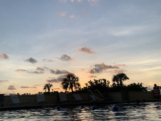 dusk sky over Gulf from pool level