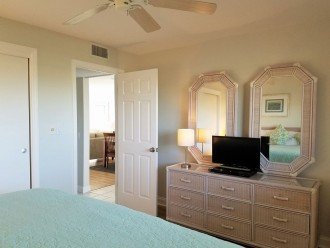 Guest bedroom with HDTV & DVD, abundant dresser storage and large closet