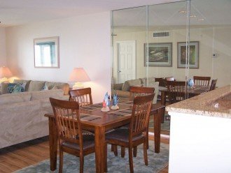 Dining room with direct Gulf view - we have folding chairs to accommodate six
