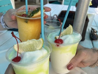 Lido Key beach Tiki Bar at Lido Beach Resort happy hour!