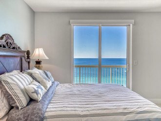 Master bedroom is spacious with the emerald gulf views