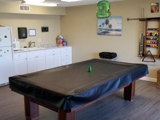 Billiard and kitchen in common area