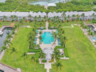 aerial of pool and grounds at Indigo Reef