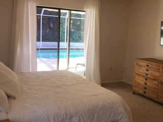 Master suite opens to the pool. Large walk-in closet and plenty of drawer space.