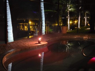 pool area at night